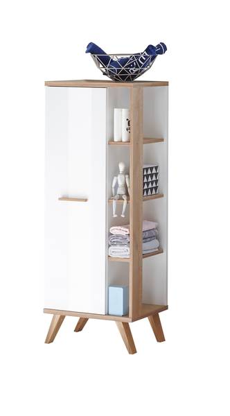 Badset Quickset 923 5-teilig Spiegel Weiß Glanz / Eiche Riviera Eiche