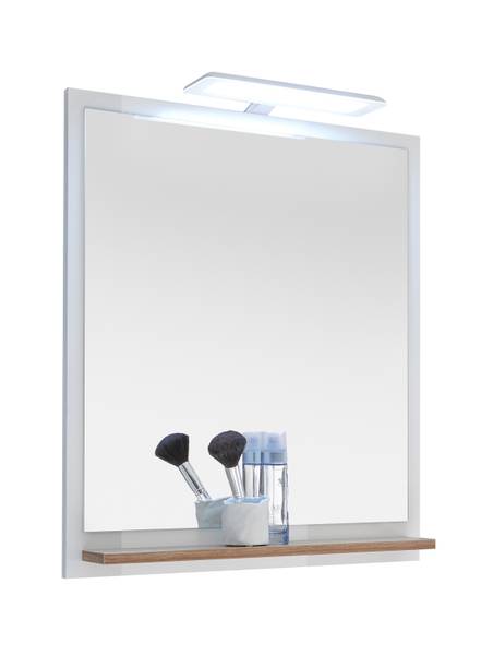 Badset Quickset 923 5-teilig Spiegel Weiß Glanz / Eiche Riviera Eiche