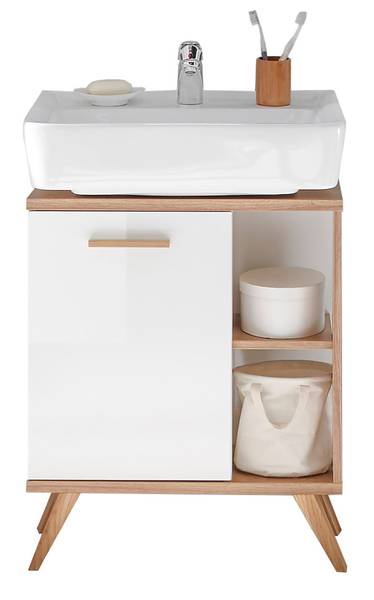 Badset Quickset 923 5-teilig SPS Weiß Glanz / Eiche Riviera Eiche