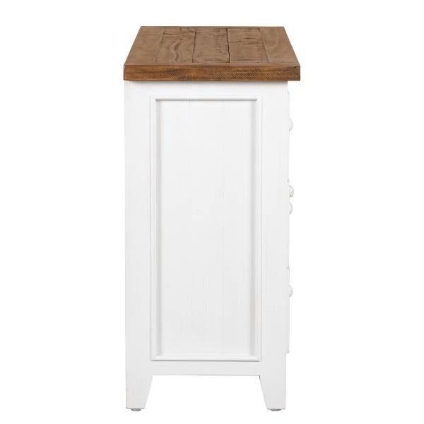 Commode massive Balignton tiroirs Pin / blanc