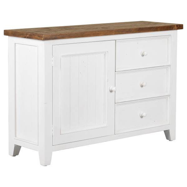 Commode massive Balignton tiroirs Pin / blanc