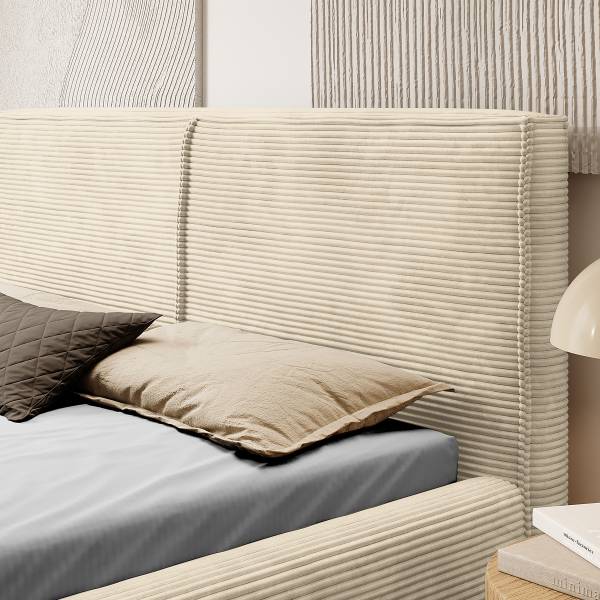 Polsterbett Farese Cordstoff Poppy: Beige  - 140 x 200cm