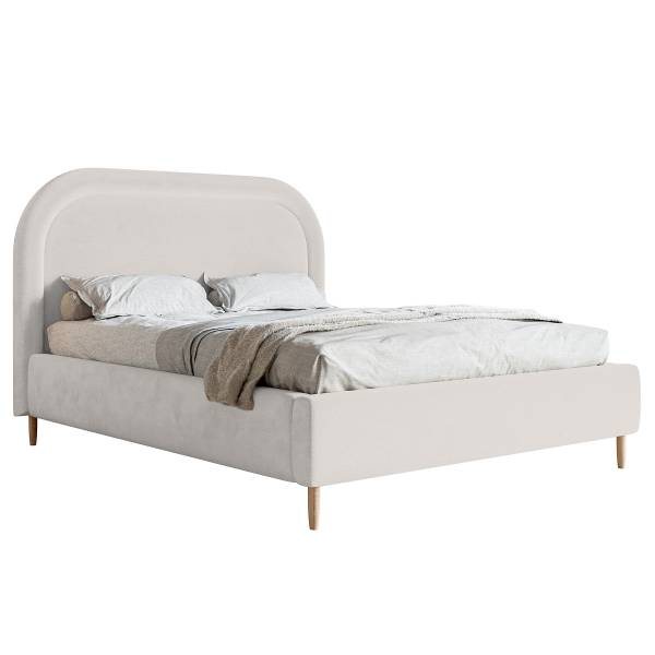 Lit capitonné Loreo Velours Velina: Argenté - 140 x 200cm