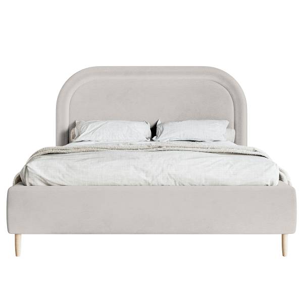 Lit capitonné Loreo Velours Velina: Argenté - 140 x 200cm