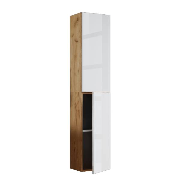 Hochschrank Lendas Eiche Dekor / Weiß