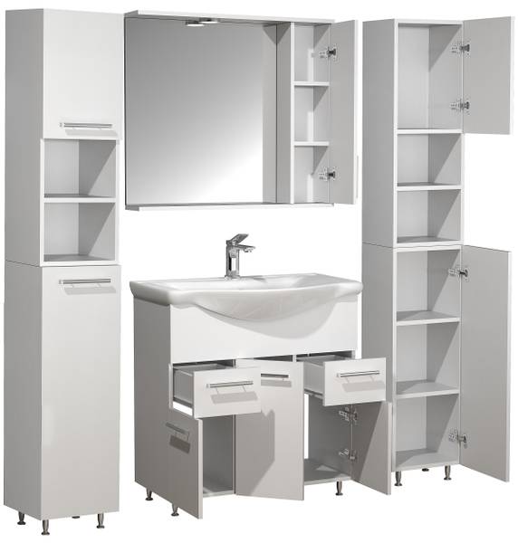 Badkamerset Lisalo 4-delig combi C wit