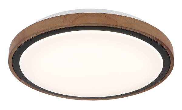 LED-plafondlamp Bruno acrylglas/massief eikenhout - 1-lichts