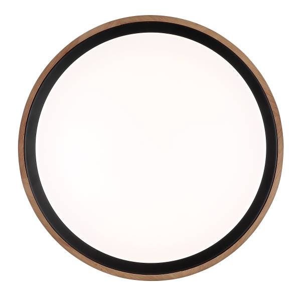 LED-plafondlamp Bruno acrylglas/massief eikenhout - 1-lichts