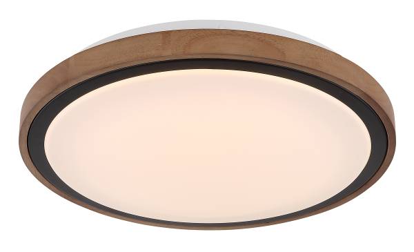 LED-plafondlamp Bruno acrylglas/massief eikenhout - 1-lichts