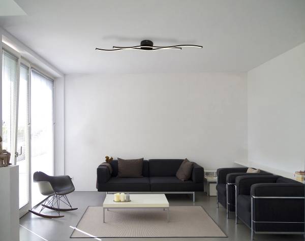 Lampada a soffitto LED Boyd Vetro acrilico / Ferro - 1 punto luce - Larghezza: 110 cm
