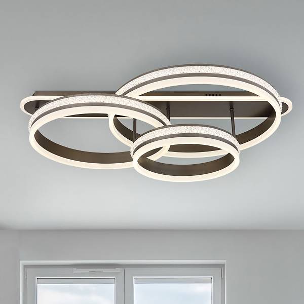 LED-plafondlamp Grouni type B acrylglas/ijzer - 1-lichts