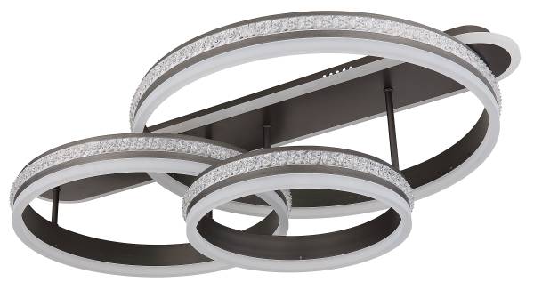 LED-plafondlamp Grouni type B acrylglas/ijzer - 1-lichts