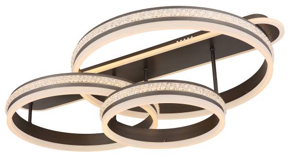 LED-plafondlamp Grouni type B acrylglas/ijzer - 1-lichts