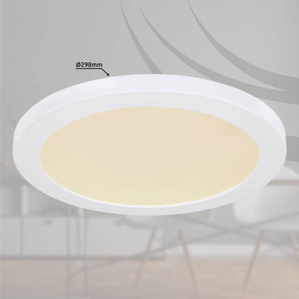 LED-Deckenleuchte Lasse rund Acrylglas - 1-flammig - Weiß - Durchmesser: 30 cm