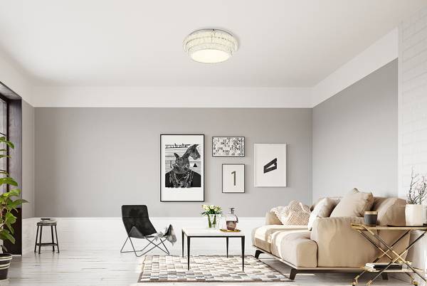 Lampada a soffitto LED Klara Vetro / Ferro - 1 punto luce - Diametro: 50 cm