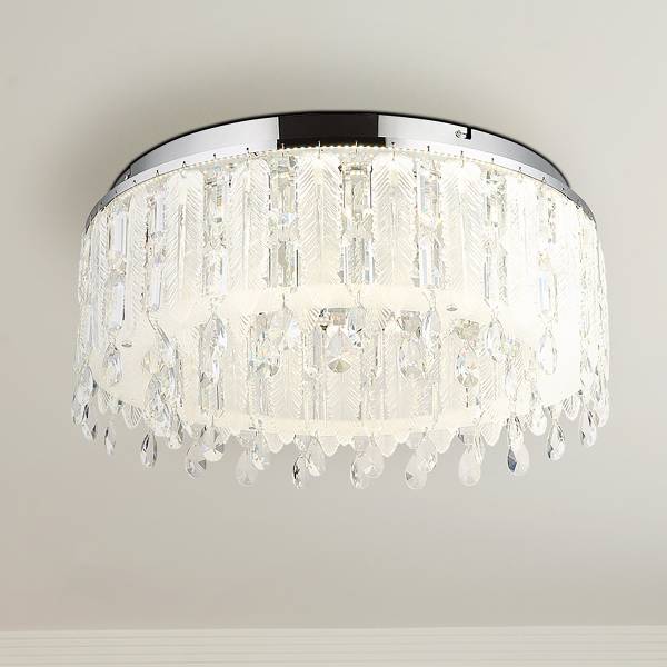 LED-plafondlamp Klunka kristalglas/ijzer - 1-lichts - Diameter: 59 cm