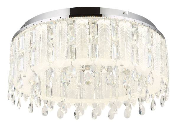 LED-plafondlamp Klunka kristalglas/ijzer - 1-lichts - Diameter: 59 cm