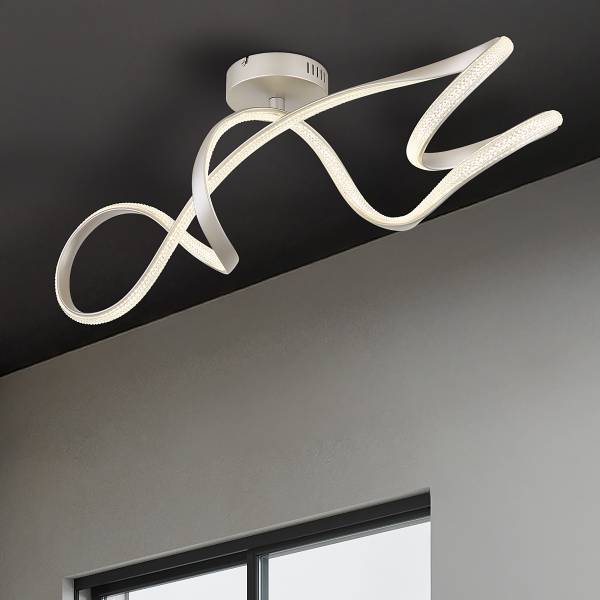 Lampada a soffitto LED Swirl Ferro / Vetro acrilico - 1 punto luce - Argento