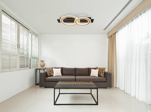 Plafondlamp Jayden met 2 ringen type B acrylglas/ijzer - 1-lichts