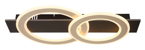 Plafondlamp Jayden met 2 ringen type B acrylglas/ijzer - 1-lichts