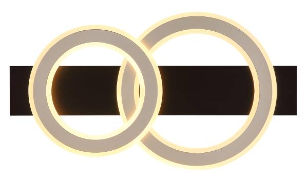 Plafondlamp Jayden met 2 ringen type B acrylglas/ijzer - 1-lichts
