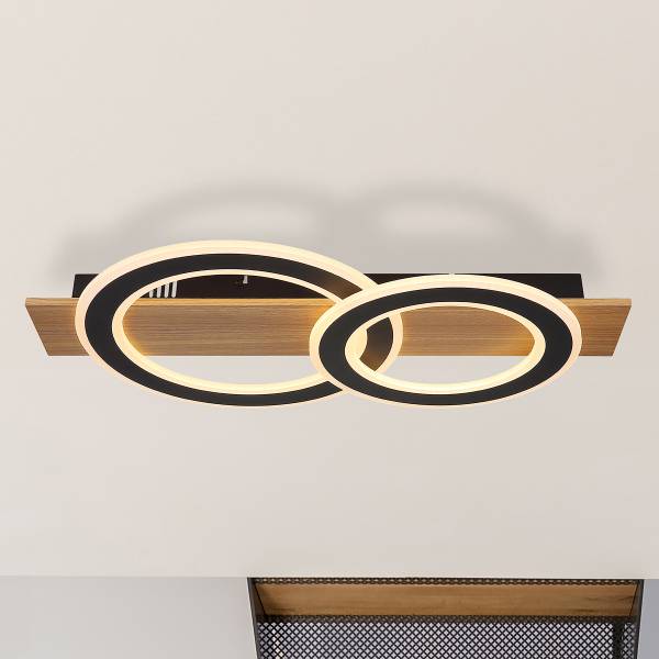 Deckenleuchte Jayden mit 2 Ringen Typ C Acrylglas / Eisen - 1-flammig