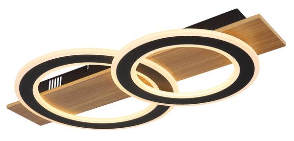 Deckenleuchte Jayden mit 2 Ringen Typ C Acrylglas / Eisen - 1-flammig