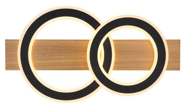 Deckenleuchte Jayden mit 2 Ringen Typ C Acrylglas / Eisen - 1-flammig