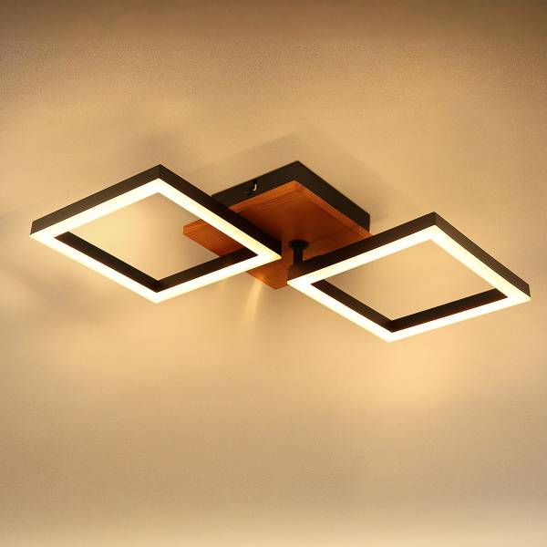 Lampada a soffitto LED Kerry A Pino massello / Ferro - 1 punto luce