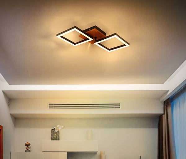 Lampada a soffitto LED Kerry A Pino massello / Ferro - 1 punto luce