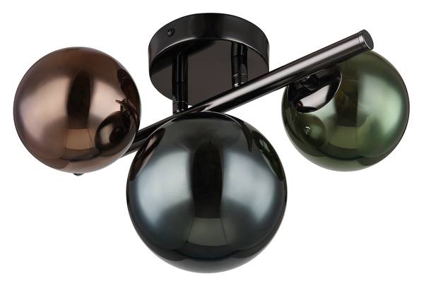 LED-Deckenleuchte Riha Typ H Farbglas / Eisen - 3-flammig