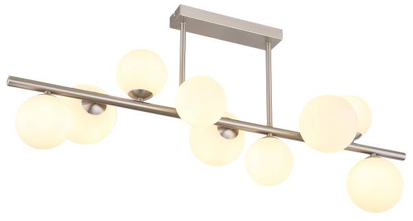 LED-plafondlamp Riha type G opaalglas/ijzer - 9-lichts