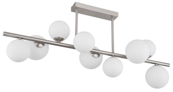 LED-plafondlamp Riha type G opaalglas/ijzer - 9-lichts