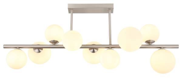 LED-plafondlamp Riha type G opaalglas/ijzer - 9-lichts