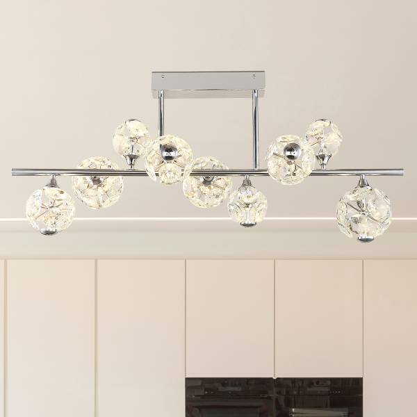 Lampada a soffitto LED Virina C Cristallo / Ferro - 1 punti luce - Argento