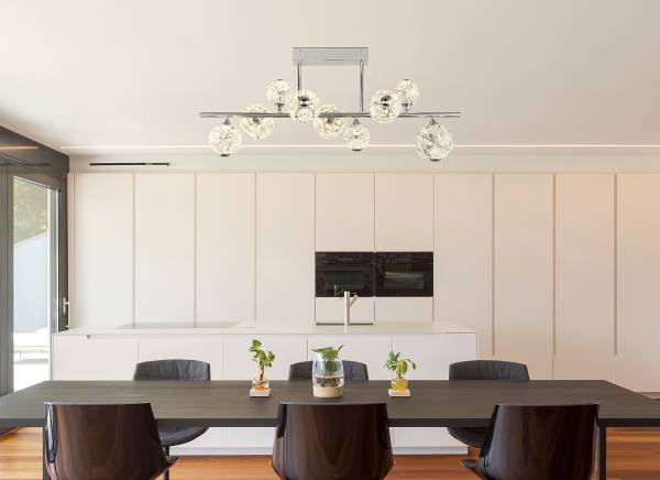 Lampada a soffitto LED Virina C Cristallo / Ferro - 1 punti luce - Argento