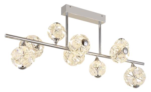 Lampada a soffitto LED Virina C Cristallo / Ferro - 1 punti luce - Argento