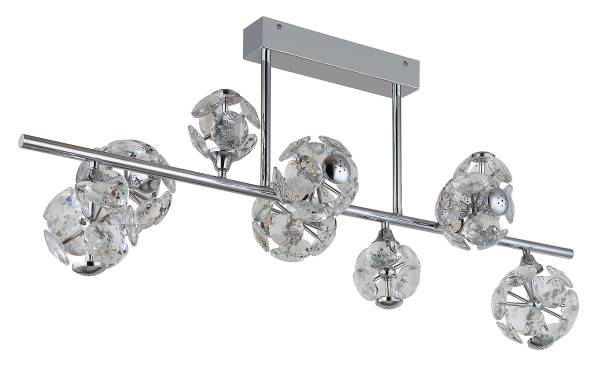 Lampada a soffitto LED Virina C Cristallo / Ferro - 1 punti luce - Argento