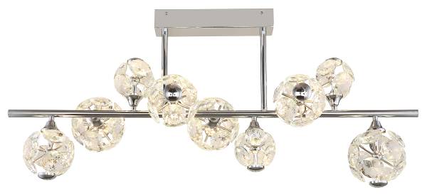 Lampada a soffitto LED Virina C Cristallo / Ferro - 1 punti luce - Argento