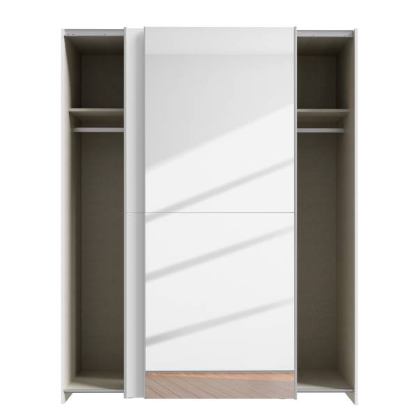 Armadio scorrevole con specchio Louesta Bianco - 150 x 191 cm