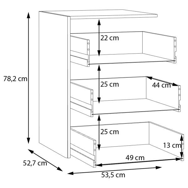 Cassettiera Louesta A grigio