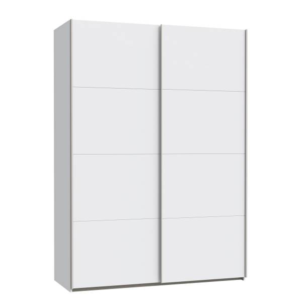 Zweefdeurkast Louesta hoogte 211 cm hoogglans wit/wit - Breedte: 150 cm