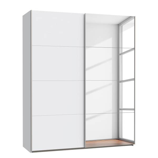 Zweefdeurkast Louesta met spiegel wit - 170 x 211 cm