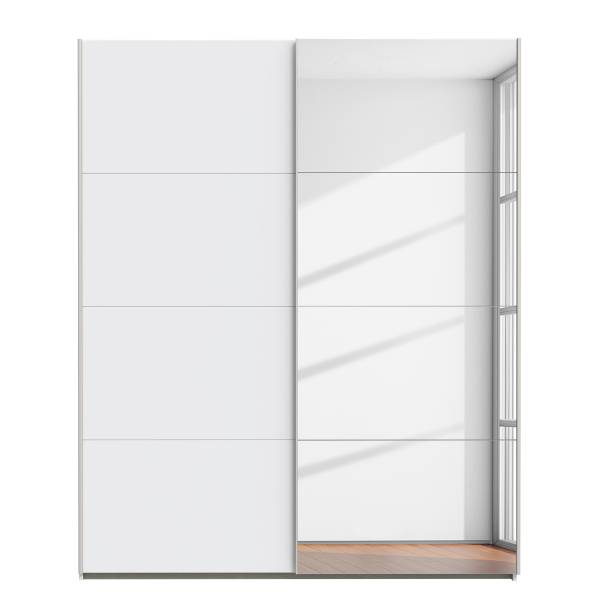 Zweefdeurkast Louesta met spiegel wit - 170 x 211 cm