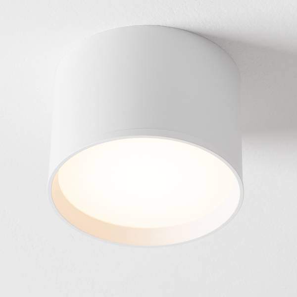 Plafondlamp Ziaza aluminium/acrylglas - wit - Diameter: 12 cm