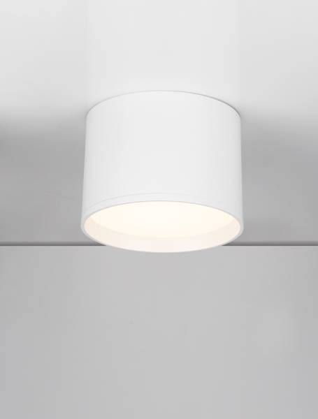 Plafondlamp Ziaza aluminium/acrylglas - wit - Diameter: 12 cm