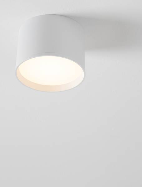 Plafondlamp Ziaza aluminium/acrylglas - wit - Diameter: 12 cm