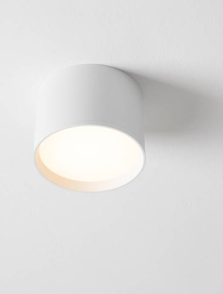 Plafondlamp Ziaza aluminium/acrylglas - wit - Diameter: 12 cm