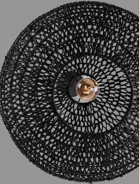 Pendelleuchte Capa Typ B Aluminium / Rattan - Schwarz