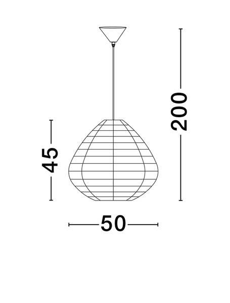 Pendelleuchte Capa Typ B Aluminium / Rattan - Schwarz